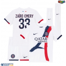 Otroški Nogometni dresi Paris Saint-Germain Warren Zaire-Emery #33 Gostujoči 2025-26 Kratek Rokav (+ Kratke hlače)